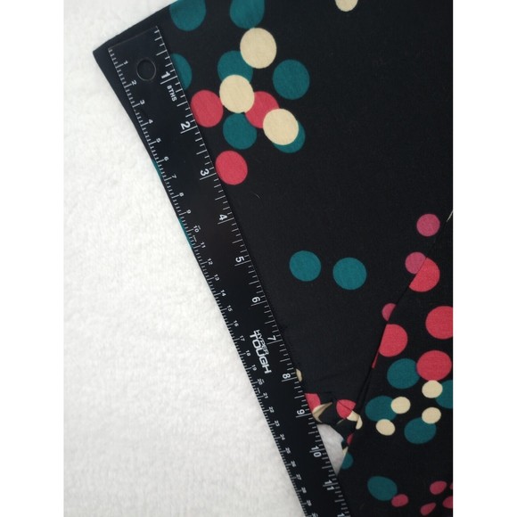 NWT LuLaRoe Tunic Top Plus Size 3XL Black with Colorful Dots Stretch Lightweight - Picture 14 of 16